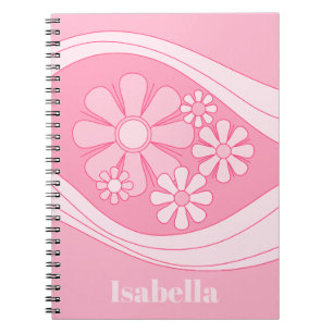 Carnet Floral Daydream Retro 60s rose Personnalisé
