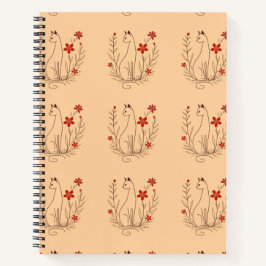 Carnet floral de chats