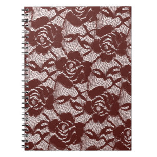 Carnet Floral de dentelle rouge de Bourgogne