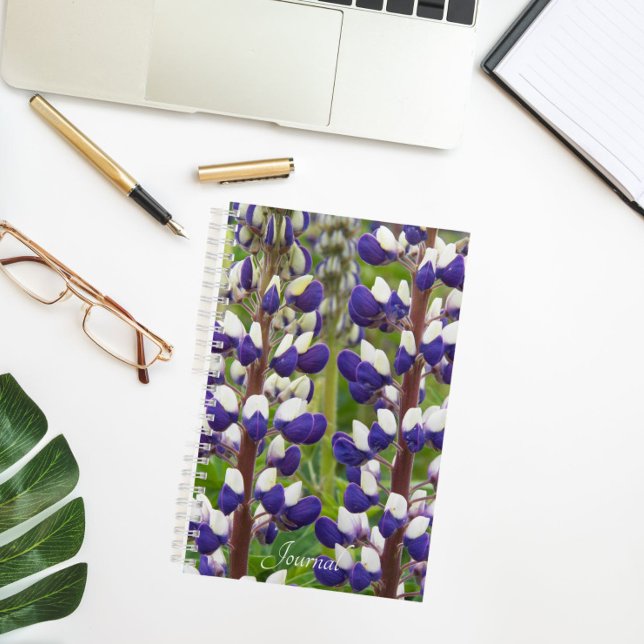 Carnet Floral de lupine violette et blanche (In Situ)
