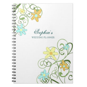 Carnet floral de ressort nommé fait sur commande
