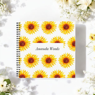 Carnet floral de tournesol blanc jaune
