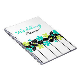 Carnet floral de wedding planner de chaux et de