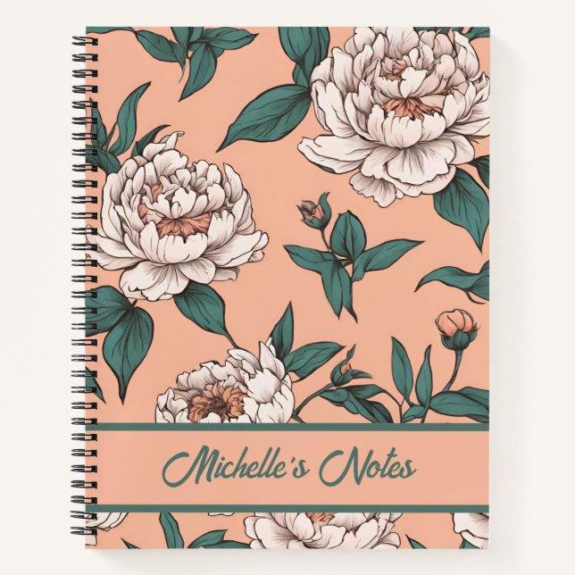 Carnet Floral Dusty Pink Orchid Motif personnalisé (Devant)