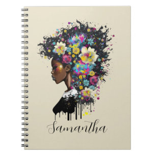 Carnet Floral étincelante Africaine Américaine