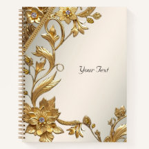 Carnet Floral Feuille Golden Wavy