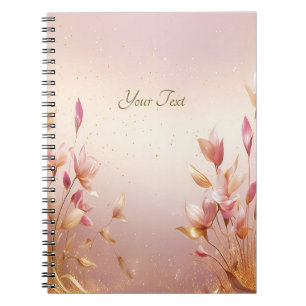 Carnet Floral Feuille rose