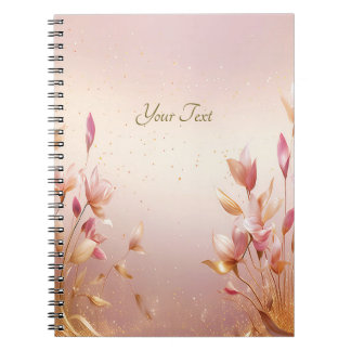 Carnet Floral Feuille rose