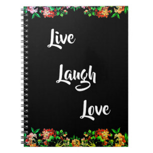 Carnet Floral "Live, Lauder, Love" Rustique