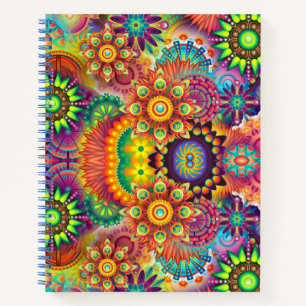 Carnet Floral Mandala Collage psychédélique