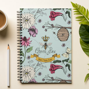 Carnet Floral Mint Best Maman Ever Queen Bee