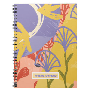Carnet Floral moderne rétro   Abstrait personnalisé
