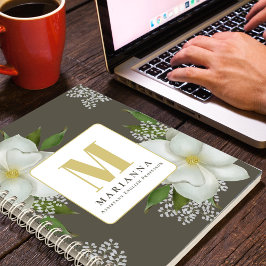 Carnet Floral Monogramme Botanique Personnalisé