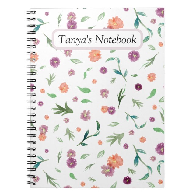 Carnet floral personnalisé - Cadeau d'anniversaire (Devant)