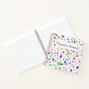 Carnet floral personnalisé - Cadeau personnalisé p