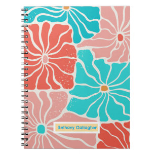 Carnet Floral rétro super Spirale personnalisée