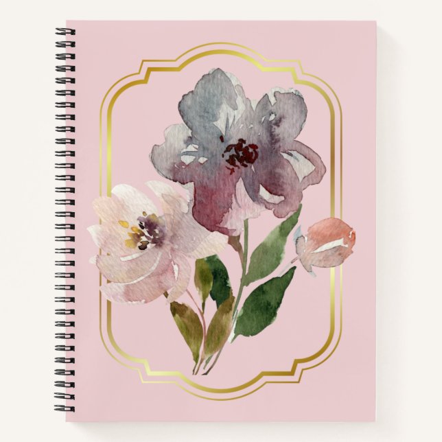 Carnet floral rose (Devant)