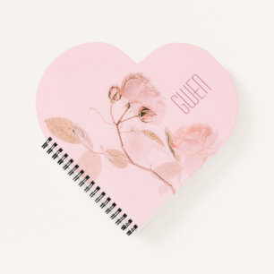 Carnet Floral rose doux Personnalisé