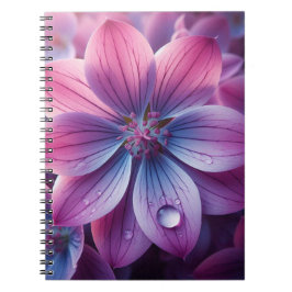 Carnet Floral rose et violet Lilac