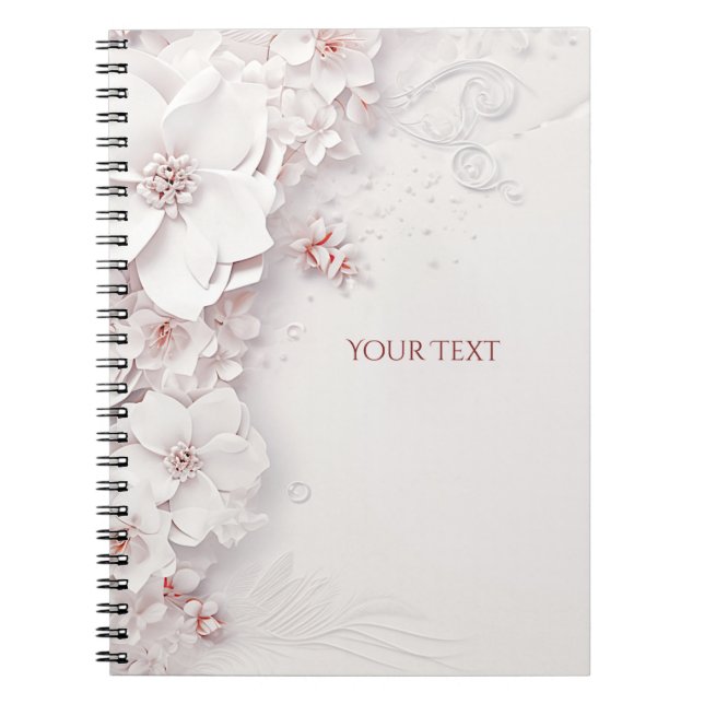 Carnet floral rose ivoire (Devant)