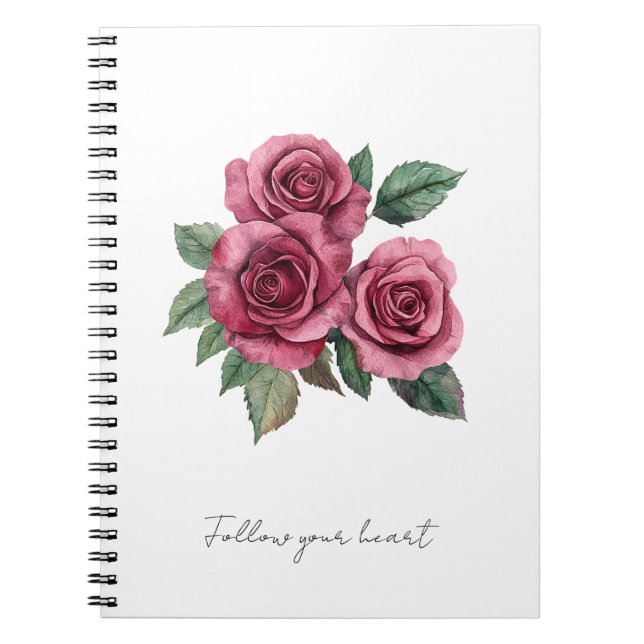 Carnet Floral Roses rouges (Devant)