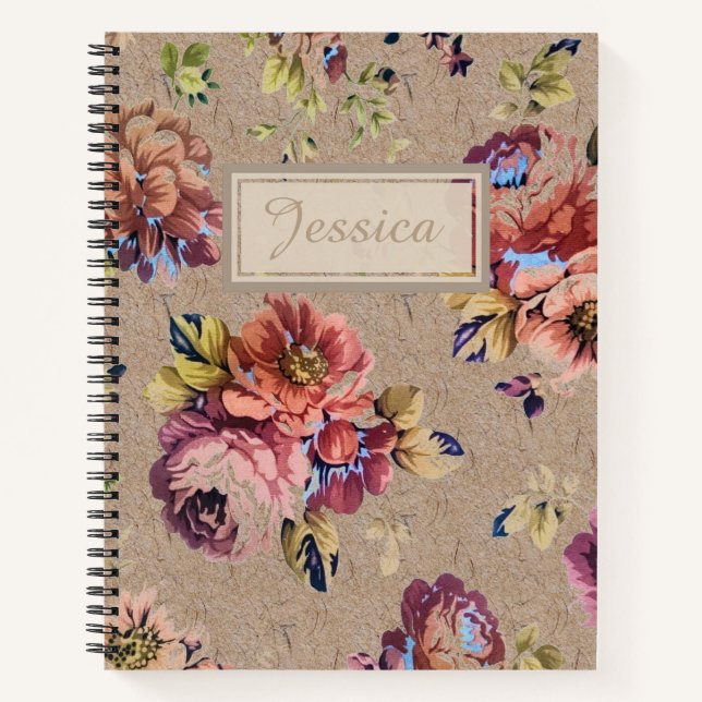 Carnet Floral rustique vintage (Devant)