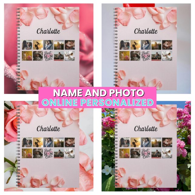 Carnet Floral Script Best Mom Ever Mère's Photo Collage (Floral Script Best Mom Ever Mother's Photo Collage Notebook
)