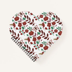 Carnet Floral seamless pattern birds and butterflies