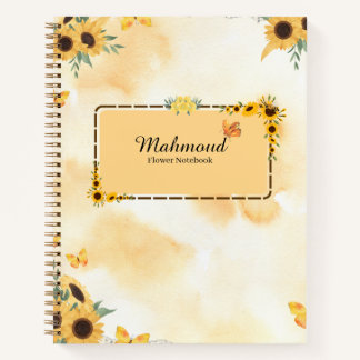 Carnet floral Tournesol – Fleur Jo personnalisée