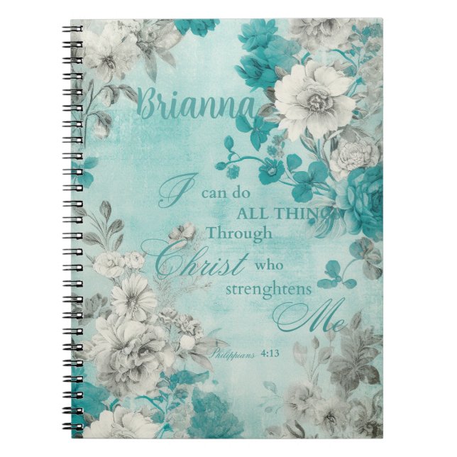 Carnet Floral Vintage personnalisé (Devant)