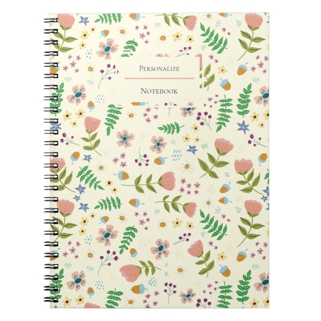 Carnet Floral Woodland Personnalisé (Devant)