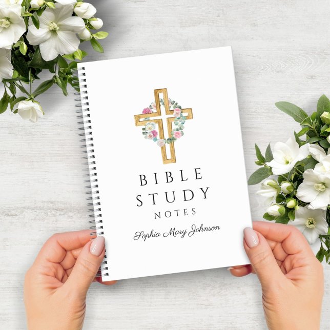Carnet Floral Wreath Religion Cross Bible Study (Floral Wreath Religious Cross Bible Study Notebook)