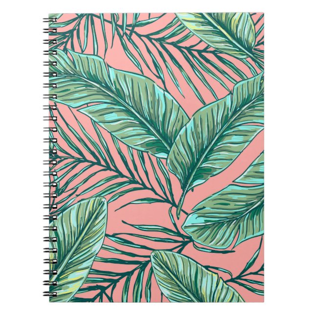 Carnet Flore de la jungle tropicale : Palm Feuille Motif (Devant)