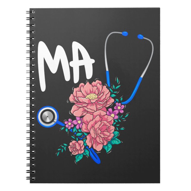 Carnet Flore de stéthoscope à fleurs de l'infirmière adjo (Devant)