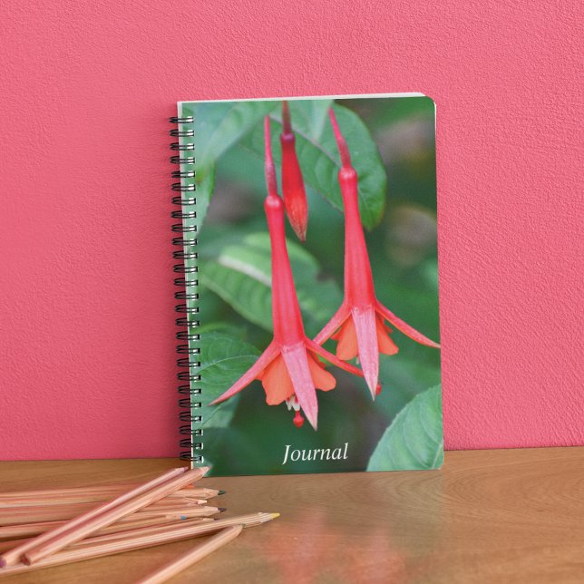 Carnet Flore mince rouge Fuchsia (In Situ)