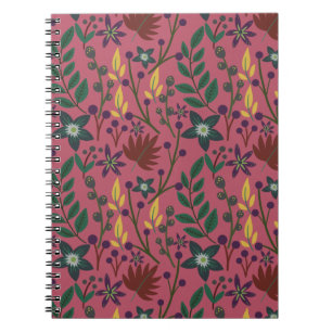 Carnet Flore sans couture motif fleurs rose feuille branc
