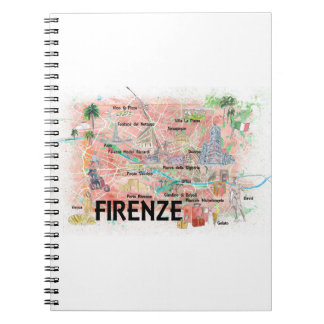 Carnet Florence Italie Carte illustrée avec des monuments