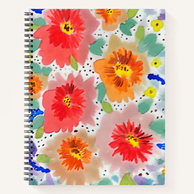 Carnet Flores rojas  (Devant)