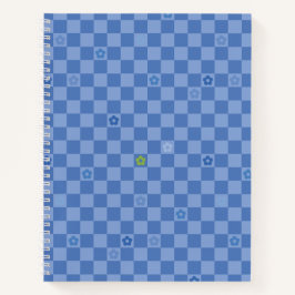 Carnet Flower Checkered Pattern No. 01 - Light Blue
