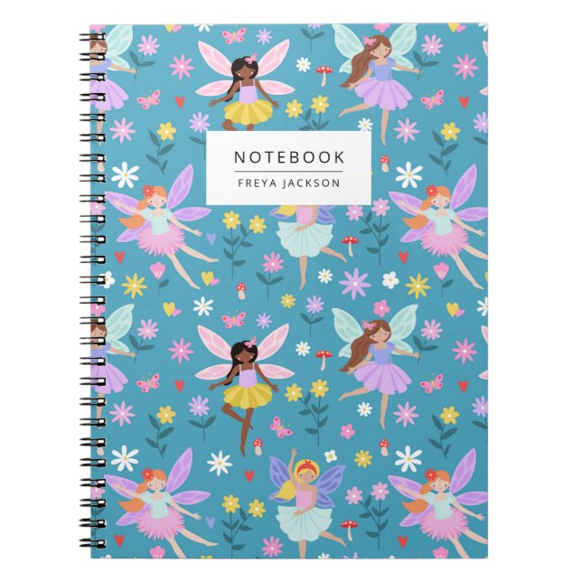 Carnet Flower Meadow Fairy Pattern (Devant)