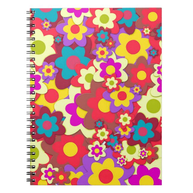 Carnet Flower Power 60s hippy (Devant)