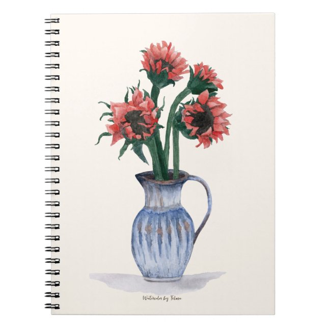 Carnet Flowers in a Vase Watercolor (Devant)