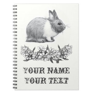 Carnet Fluffez le lapin. Carton noir monochrome