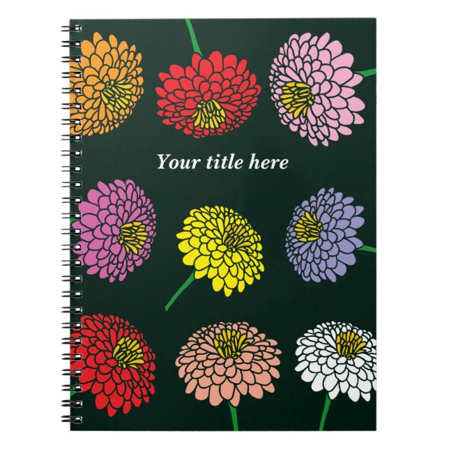 Carnet Fluffy Zinnias découpé conception d'impression de  (Devant)