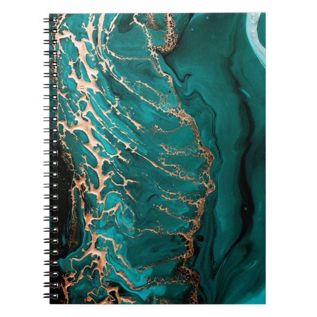 Carnet Fluide acrylique. Fluide vert foncé en oc abstrait (Devant)