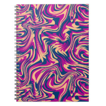 Fluide ondulé spirale Magenta Bleu Beige