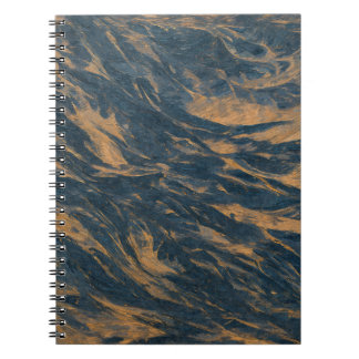 Carnet Flux de cuivre bleu foncé Texture Abstraite