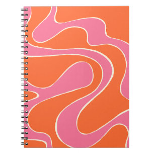 Carnet Flux et reflux 2 en rose, orange et crème