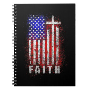Carnet Foi patriotique chrétienne Amour Jésus Drapeau amé