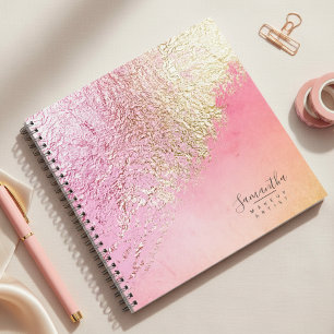 Carnet Foil Abstrait Or Pêche ID775